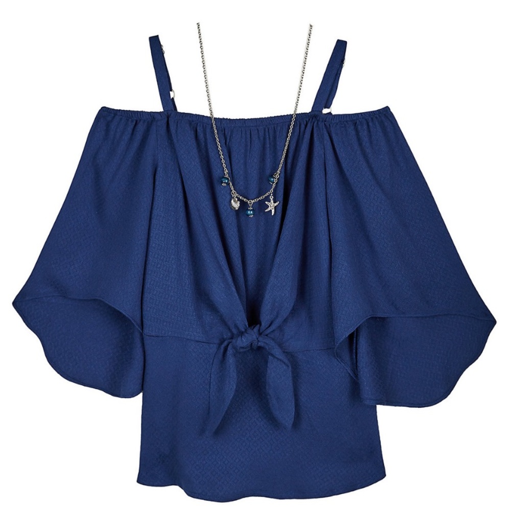 Girls size 16 XL IZ Amy Byer Cold-Shoulder Top
by IZ Amy Byer
WITH necklace